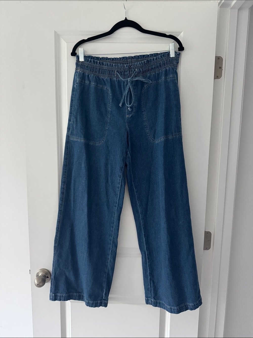 American Eagle Outfitters Relaxed Wide-Leg Denim Pants - Blue